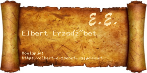Elbert Erzsébet névjegykártya