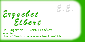erzsebet elbert business card